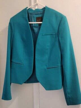 The Limited Women’s Jeweled Green-Teal Open Front Blazer Jacket M